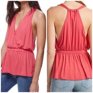 COPY - Free People | Heat Wave Pink Peplum Tank